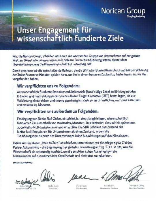 Sustainability Letter - Norican German